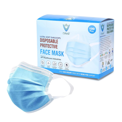 7Shield Disposable Surgical 3Ply Unisex Mask - Ultra Soft Fabric Wide Ear Loop  (Medical Blue Color)