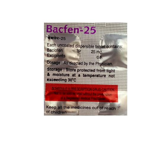 Bacfen 25mg Tablets - Muscle Relaxant  (Strip of 10 Tablets)