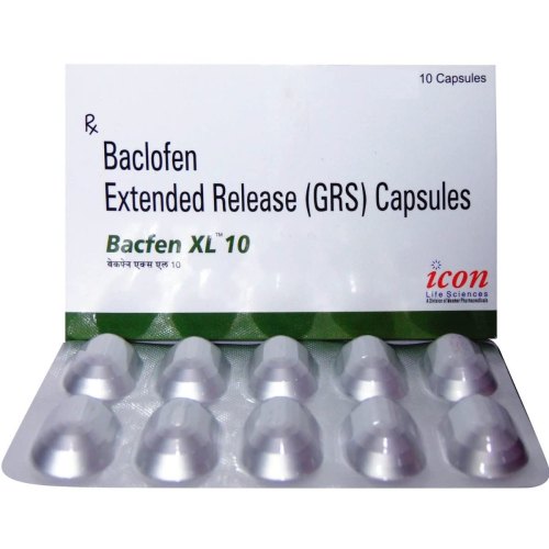 Bacfen XL 10mg Tablets - Extended-Release Muscle Relaxant (Strip of 10 Tablets)