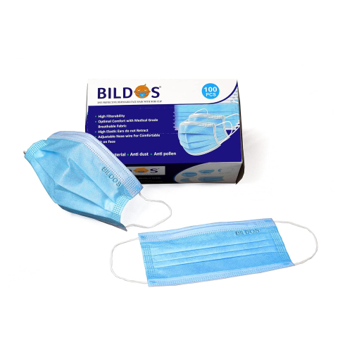 Bildos 3Ply Non-Woven Fabric Disposable Anti-pollution Dust Mask With Nose Clip 