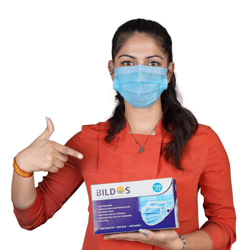 Bildos 3Ply Non-Woven Fabric Disposable Anti-pollution Dust Mask With Nose Clip 