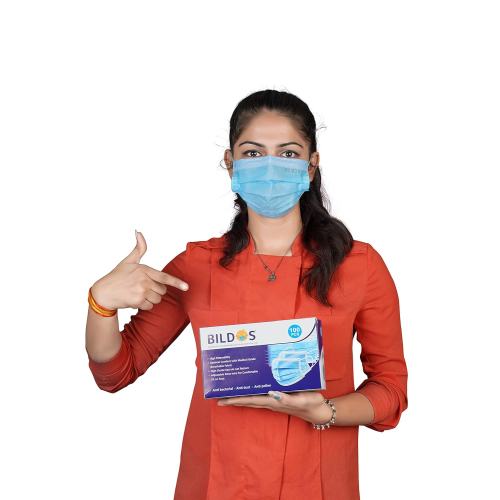 Bildos 3Ply Non-Woven Fabric Disposable Anti-pollution Dust Mask With Nose Clip 