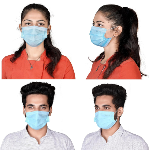 Bildos 3Ply Non-Woven Fabric Disposable Anti-pollution Dust Mask With Nose Clip 