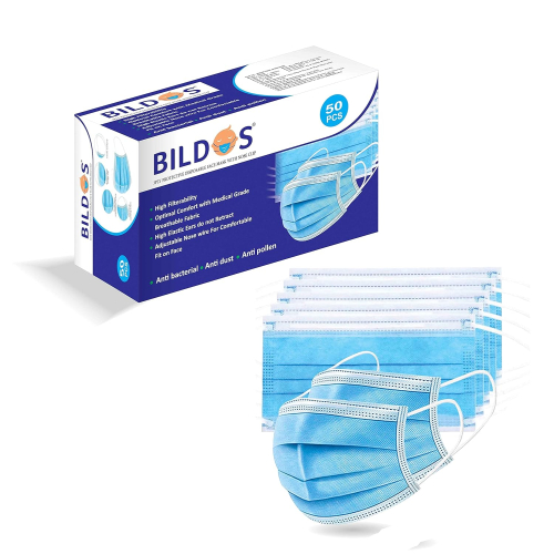 Bildos 3Ply Non-Woven Fabric Disposable Anti-pollution Dust Mask With Nose Clip 