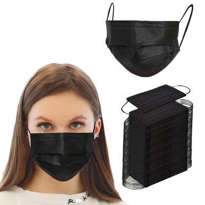 Black 3 ply disposable face shield filter protection breathable dust proof