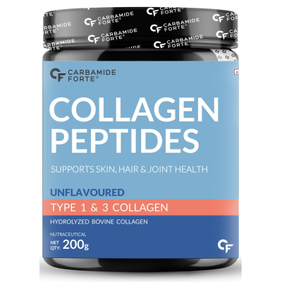 Carbamide Forte Hydrolyzed Collagen Peptides Type 1 & 3 | For Skin, Hair & Joint Health | Powder Unflavoured