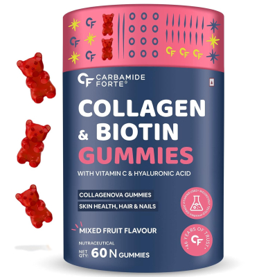 Carbamide Forte Collagen & Biotin  Mixed Fruit Flavour - 60 Biotin Gummies 