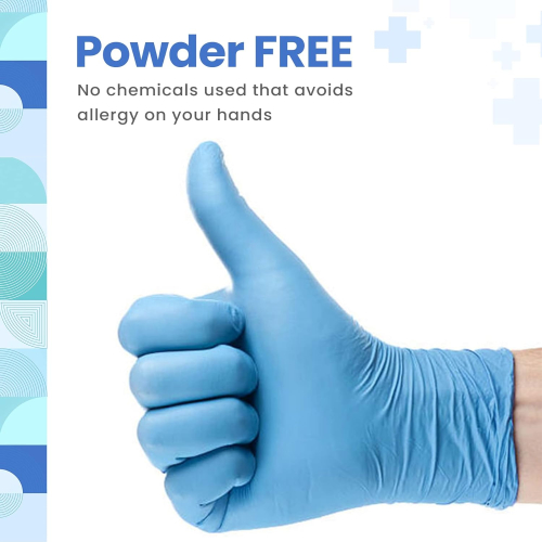 Careview Powder Free Nitrile Gloves (Pack of 30, Medium), 100% Latex-Free, Food Grade, Medical Examination, Surgical & Disposable (Blue)