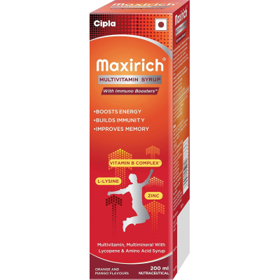 Cipla Maxirich Multivitamin Syrup | 200 ml (Pack of 1)