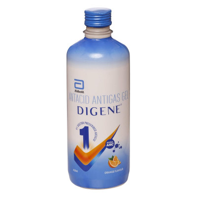 Digene Orange Antigas Gel - 450ml Bottle (DL Required) for Quick Relief from Gas & Acidity