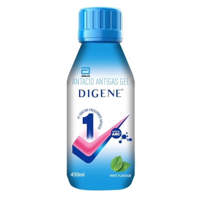 Digene Mint Antacid & Antigas Gel – 450ml Bottle for Quick Relief from Acidity and Gas