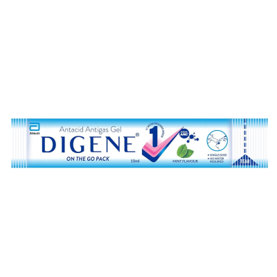 Digene Mint On The Go Antacid Antigas Gel - Pack of 5 x 10ml for Instant Relief from Acidity & Gas