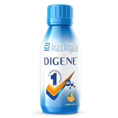 Digene Orange Antigas Gel - 200ml Bottle for Fast Relief from Gas and Bloating