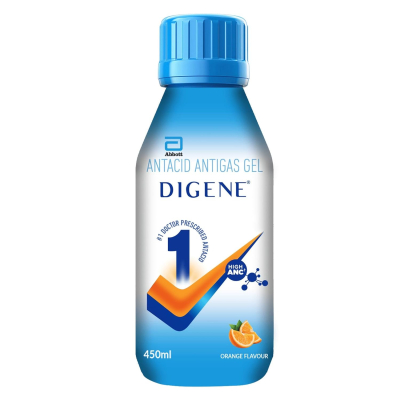 Digene Orange Antacid Antigas Gel - 450ml for Fast Relief from Acidity & Gas