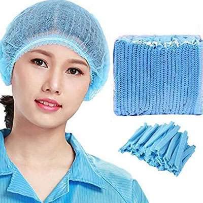 ETSHandPro 100 Disposable Stretchable Bouffant Caps/Surgical Caps Color : Blue (21", 100)