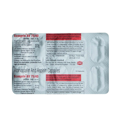 Ecosprin AV 75/40 - Strip of 10 Capsules