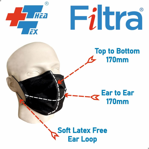 FILTRA® 3-Ply Surgical Mask - High Filtration & Fluid Repellent