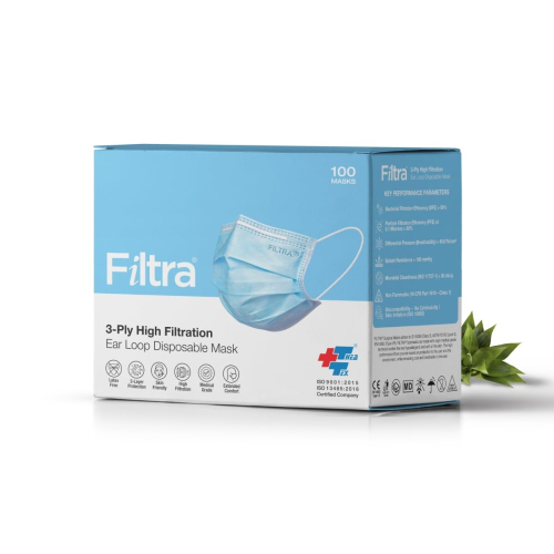 FILTRA® 3-Ply Surgical Mask - High Filtration & Fluid Repellent