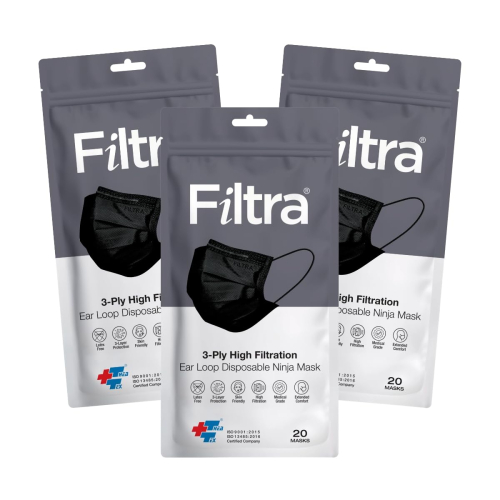 FILTRA® 3-Ply Surgical Mask - High Filtration & Fluid Repellent