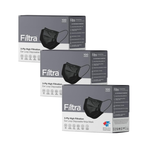 FILTRA® 3-Ply Surgical Mask - High Filtration & Fluid Repellent