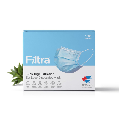 FILTRA® 3-Ply Surgical Mask - High Filtration & Fluid Repellent