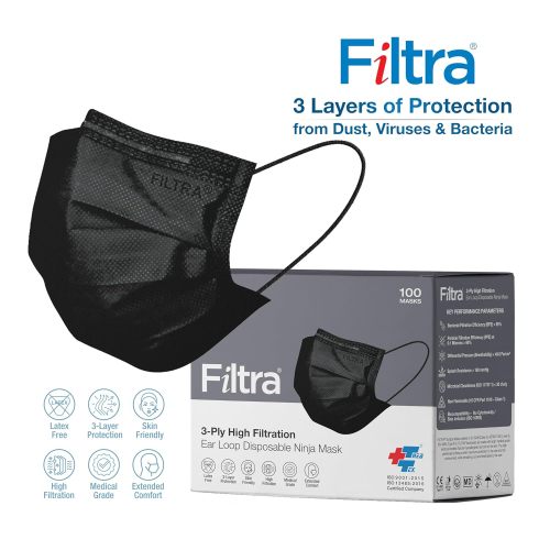 FILTRA® 3-Ply Surgical Mask - High Filtration & Fluid Repellent