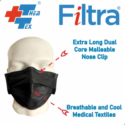 FILTRA® 3-Ply Surgical Mask - High Filtration & Fluid Repellent