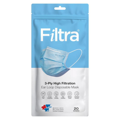 FILTRA® 3-Ply Surgical Mask - High Filtration & Fluid Repellent