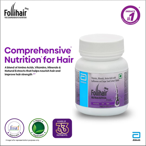 Follihair New Nutraceutical Pack of 30N Tablets Bottle