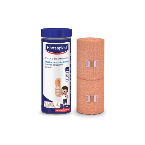 Hansaplast Soft Cotton Pain Relief Crepe Bandage Pack of 1 (10CMx 4MTR)