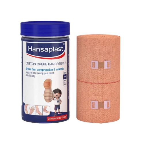 Hansaplast Soft Cotton Pain Relief Crepe Bandage Pack of 1 (10CMx 4MTR)