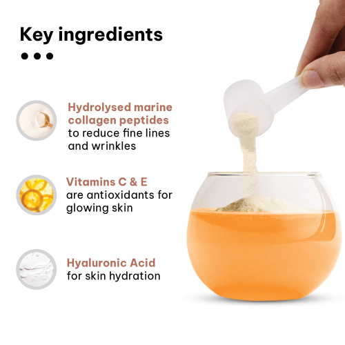 Healthkart HK Vitals Skin Radiance Skin Collagen | Powder with Vitamin C, E & Biotin | Orange 200 Gram