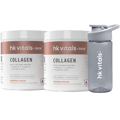 Healthkart HK Vitals Skin Radiance Skin Collagen | Powder with Vitamin C, E & Biotin | Orange 200 Gram