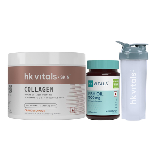 Healthkart HK Vitals Skin Radiance Skin Collagen | Powder with Vitamin C, E & Biotin | Orange 200 Gram