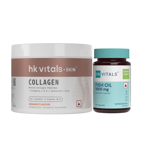 Healthkart HK Vitals Skin Radiance Skin Collagen | Powder with Vitamin C, E & Biotin | Orange 200 Gram