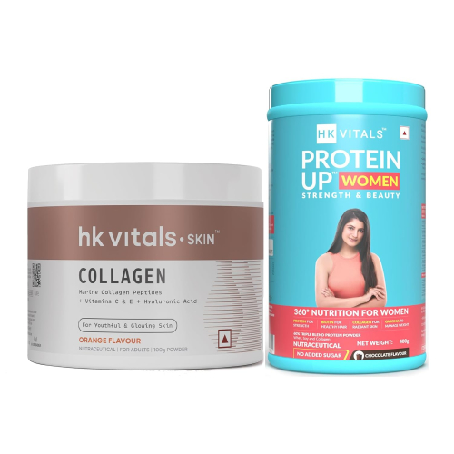 Healthkart HK Vitals Skin Radiance Skin Collagen | Powder with Vitamin C, E & Biotin | Orange 200 Gram