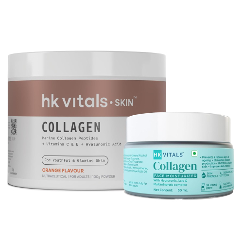 Healthkart HK Vitals Skin Radiance Skin Collagen | Powder with Vitamin C, E & Biotin | Orange 200 Gram