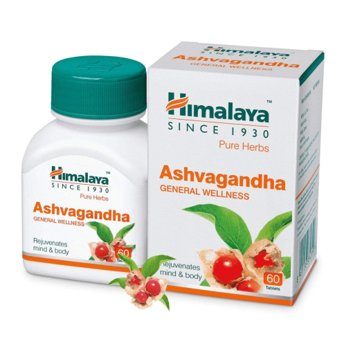 Himalaya Ashvagandha General Wellness Tablets | Stress Relief | Rejuvenates Mind & Body - 60 Tablets 