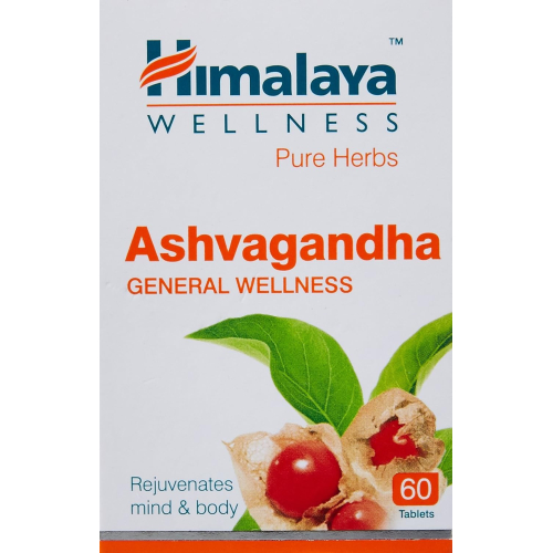 Himalaya Ashvagandha General Wellness Tablets | Stress Relief | Rejuvenates Mind & Body - 60 Tablets 