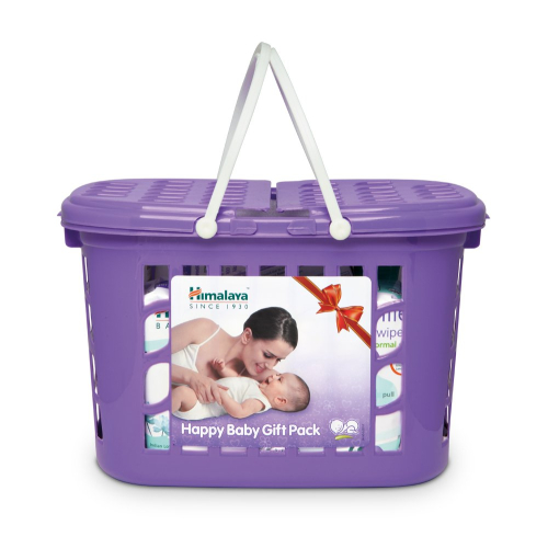 Himalaya Baby Basket Gift Pack (Violet) - 9 Count Combo Pack | Newborn Baby Care Set