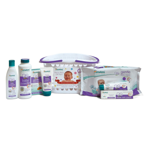 Himalaya Baby Basket Gift Pack (Violet) - 9 Count Combo Pack | Newborn Baby Care Set