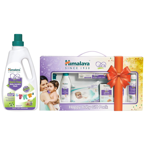 Himalaya Baby Basket Gift Pack (Violet) - 9 Count Combo Pack | Newborn Baby Care Set