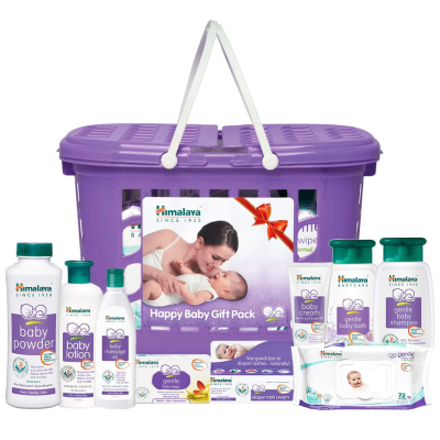 Himalaya Baby Basket Gift Pack (Violet) - 9 Count Combo Pack | Newborn Baby Care Set