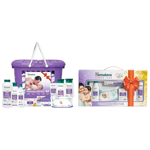 Himalaya Baby Basket Gift Pack (Violet) - 9 Count Combo Pack | Newborn Baby Care Set