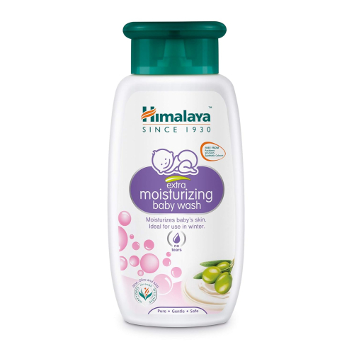 Himalaya Extra Moisturizing Baby Wash 400ml | No Tears Formula with Olive Oil, Aloe Vera & Milk