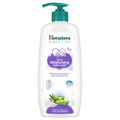 Himalaya Extra Moisturizing Baby Wash 400ml | No Tears Formula with Olive Oil, Aloe Vera & Milk