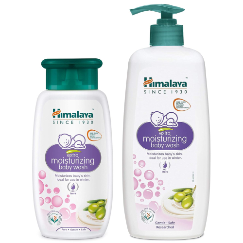 Himalaya Extra Moisturizing Baby Wash 400ml | No Tears Formula with Olive Oil, Aloe Vera & Milk