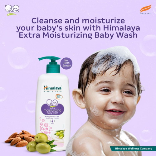 Himalaya Extra Moisturizing Baby Wash (600ml) | With Olive Oil & Aloe Vera | Hydrates & Protects Baby's Skin