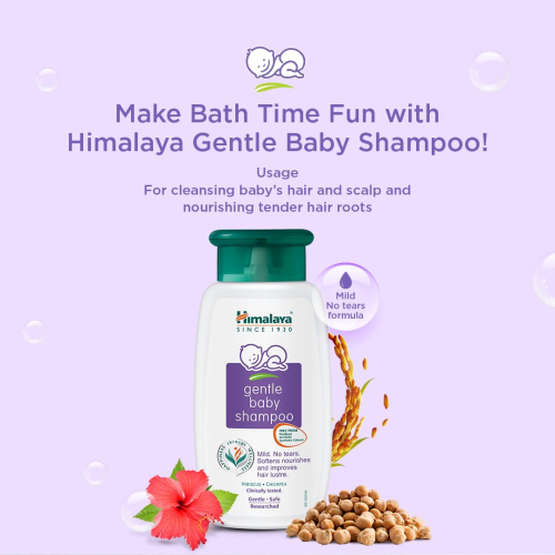 Himalaya Gentle Baby Shampoo 200ml | Tear-Free Formula | Natural Herbal Ingredients for Soft and Healthy Hair