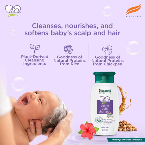 Himalaya Gentle Baby Shampoo 200ml | Tear-Free Formula | Natural Herbal Ingredients for Soft and Healthy Hair